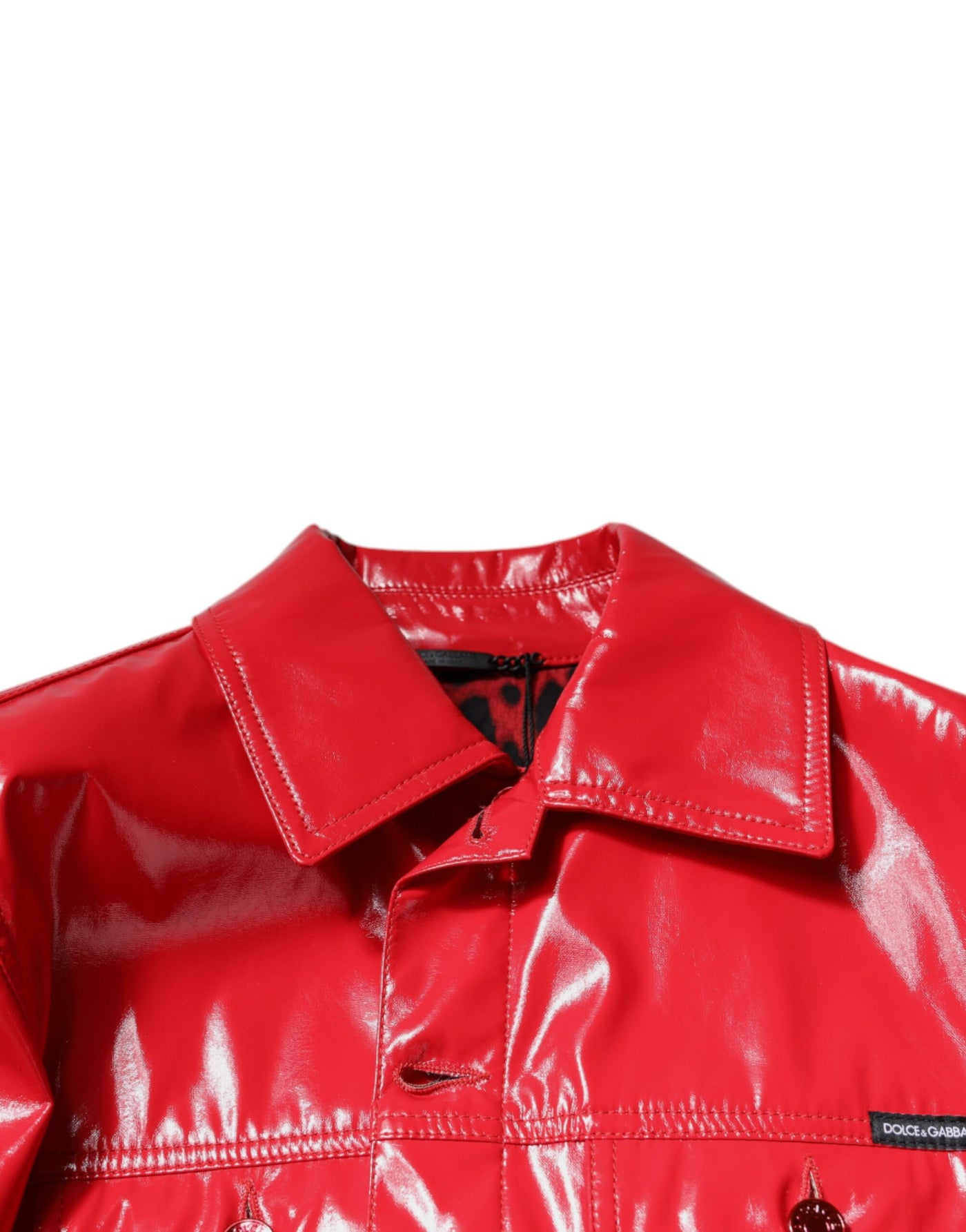 Veste à col boutonné en polyester rouge Dolce &amp; Gabbana