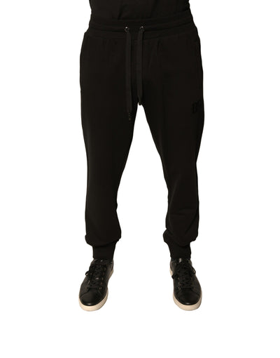 Dolce &amp; Gabbana Zwarte Katoenen Joggingbroek Heren Sweatpants Broek