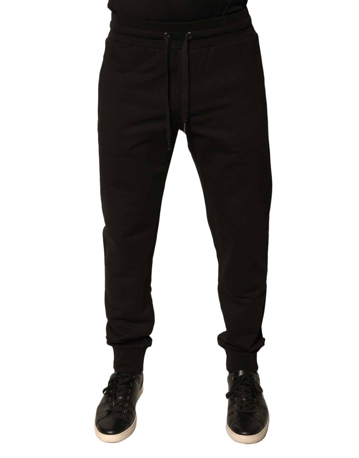 Pantalon de jogging en coton noir Dolce &amp; Gabbana pour homme