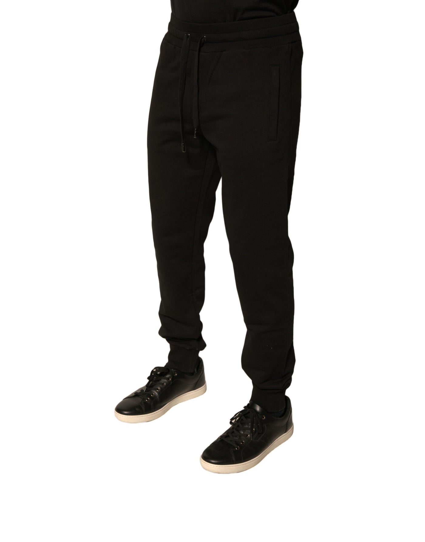 Pantalon de jogging en coton noir Dolce &amp; Gabbana pour homme