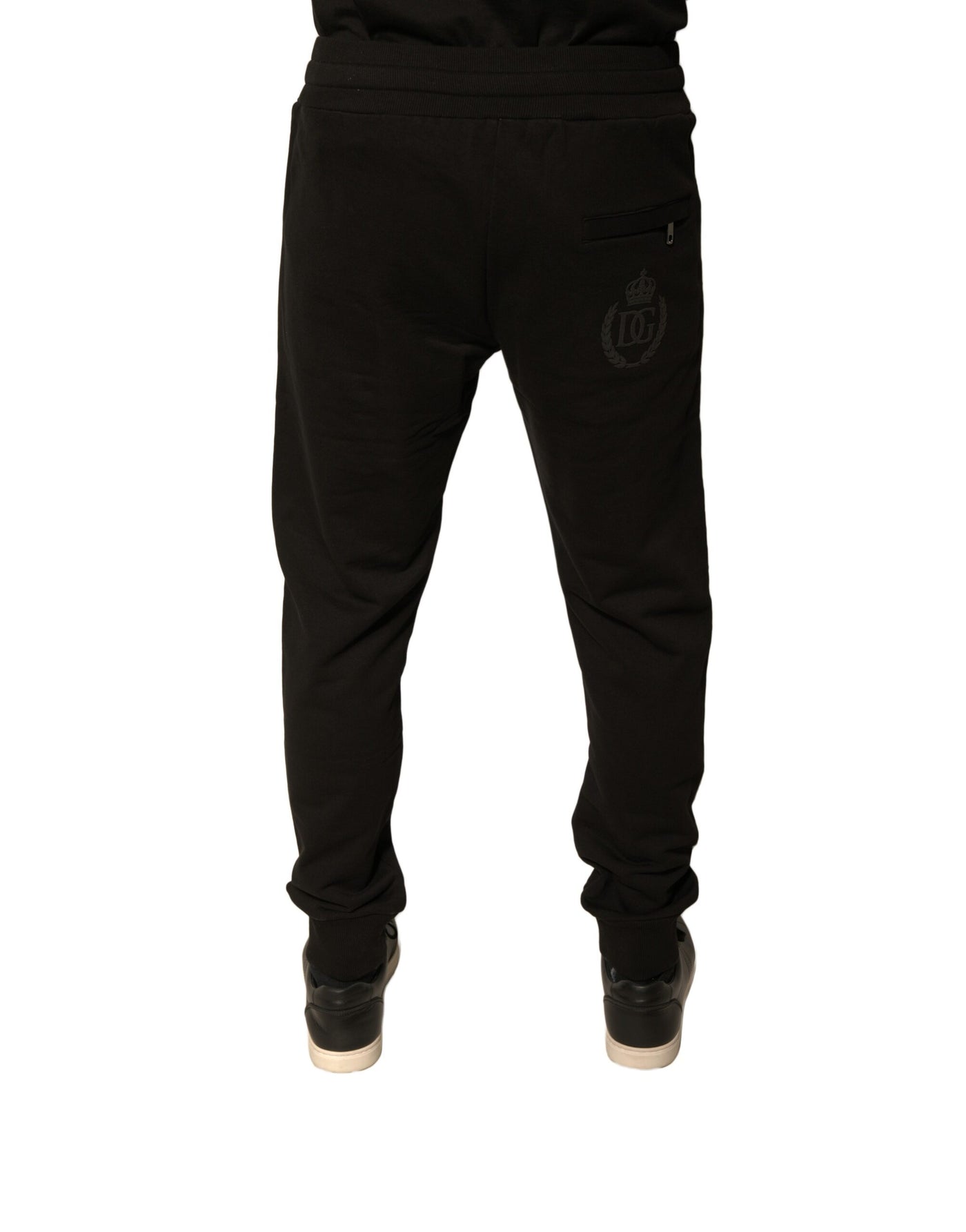 Pantalon de jogging en coton noir Dolce &amp; Gabbana pour homme