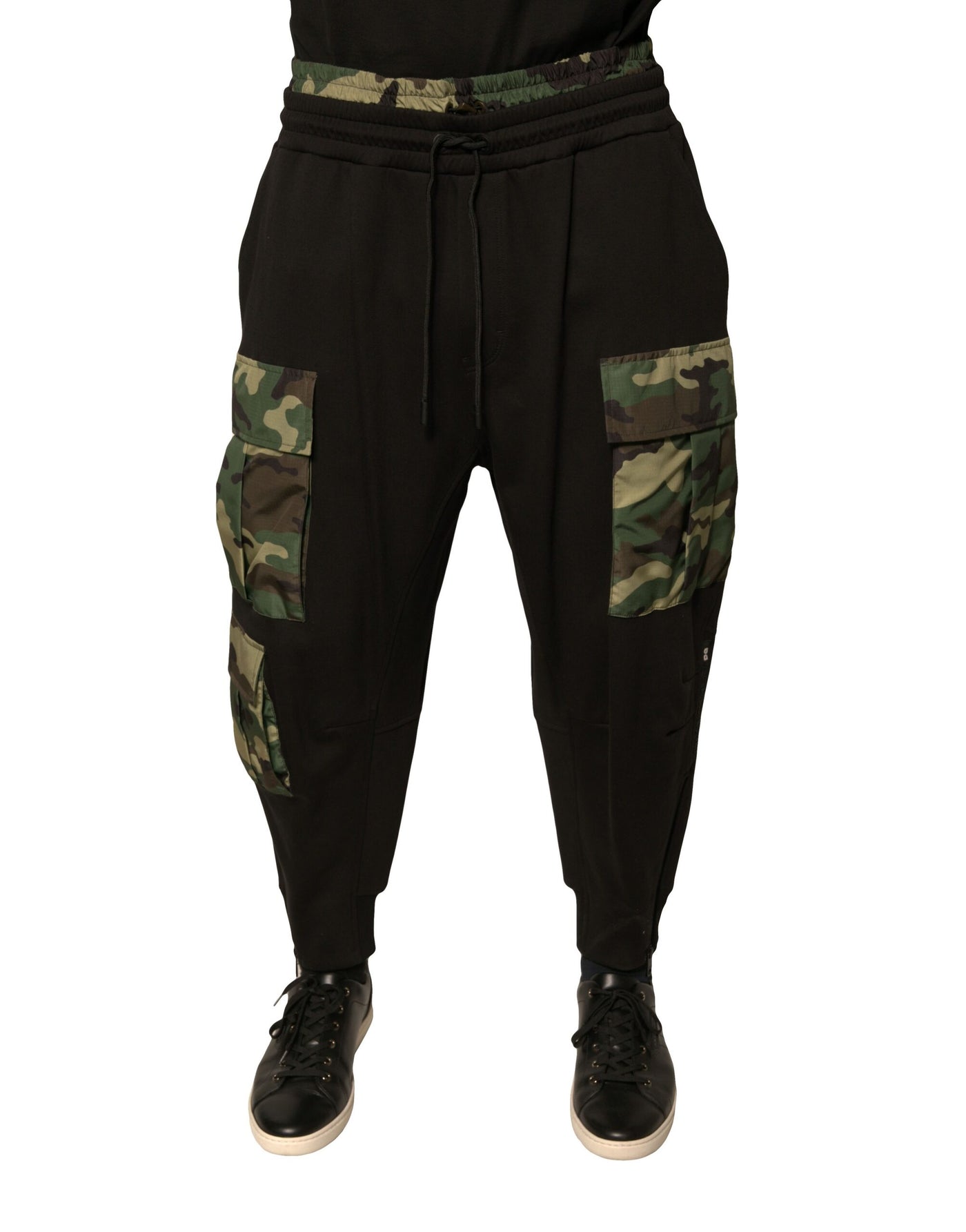 Dolce &amp; Gabbana Zwarte Camouflage Katoenen Joggingbroek