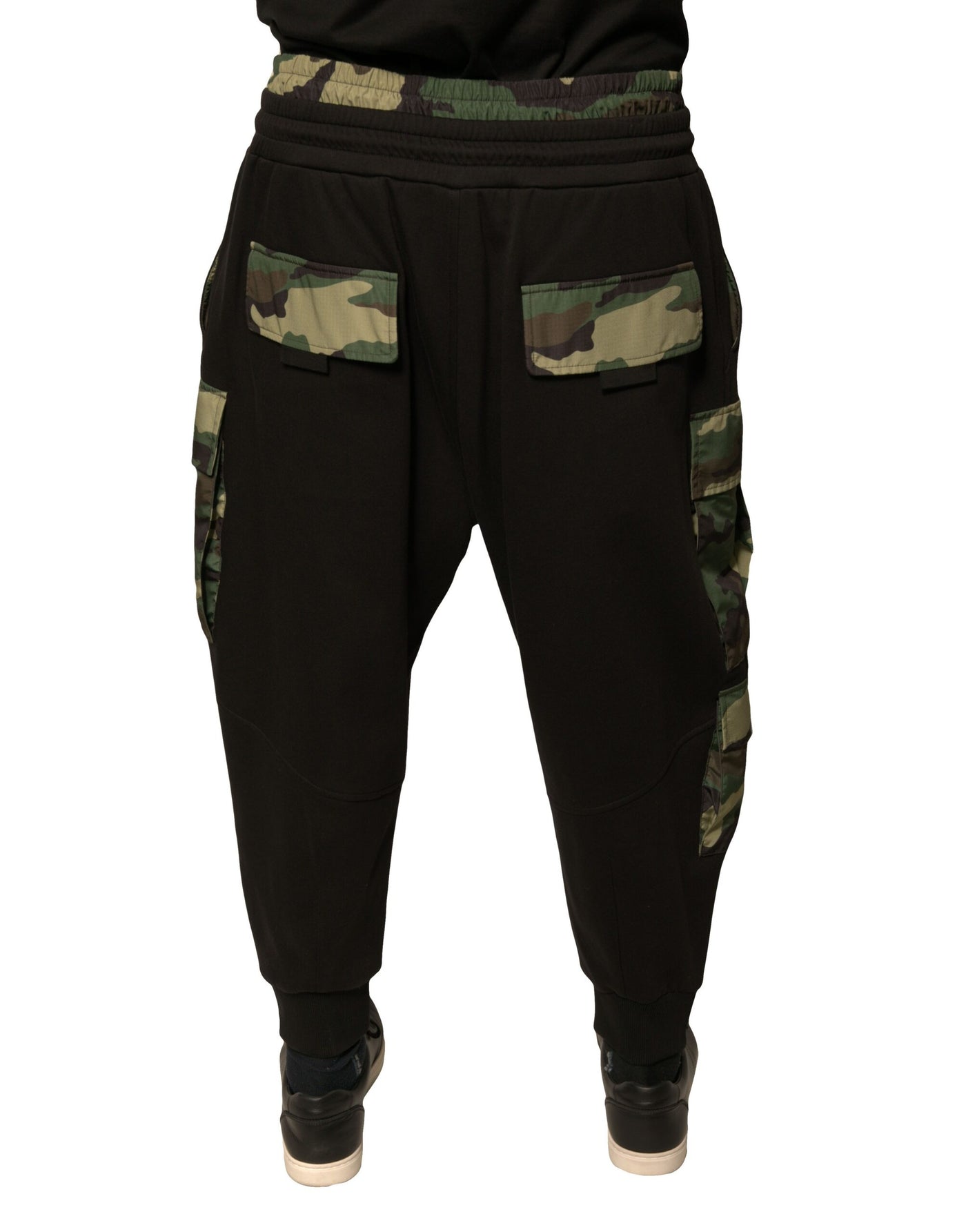 Dolce &amp; Gabbana Zwarte Camouflage Katoenen Joggingbroek