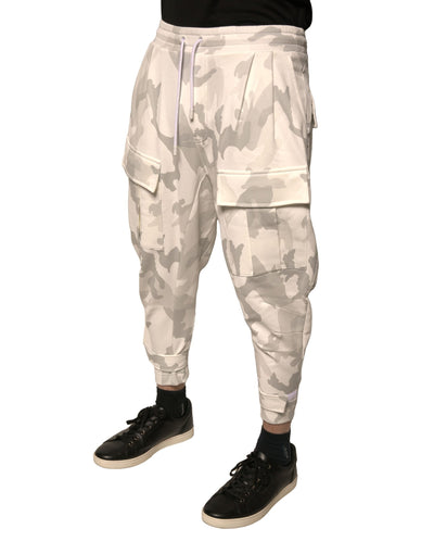 Dolce &amp; Gabbana witte camouflage cargo joggingbroek