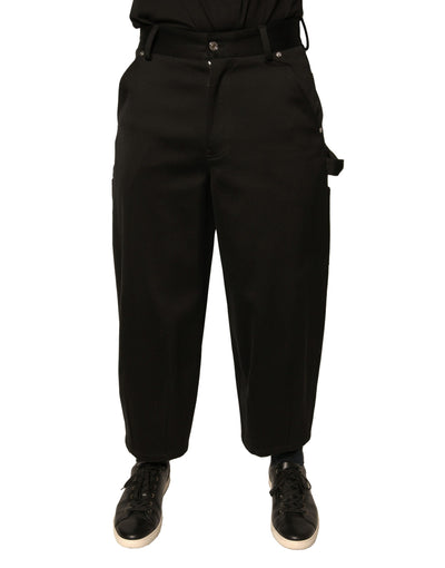 Dolce &amp; Gabbana zwarte katoenen cropped broek met middelhoge taille