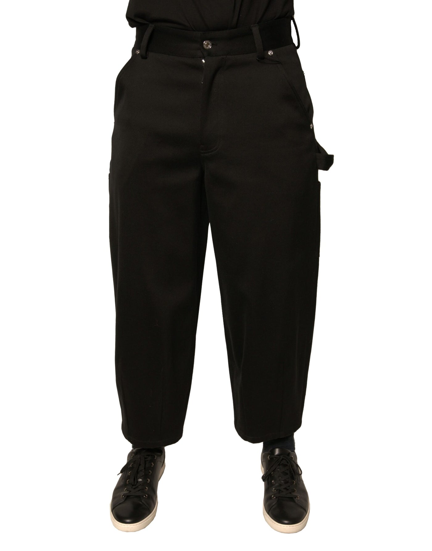 Dolce &amp; Gabbana zwarte katoenen cropped broek met middelhoge taille