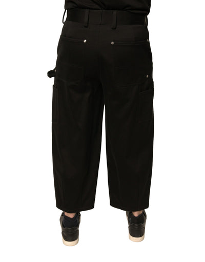 Dolce &amp; Gabbana zwarte katoenen cropped broek met middelhoge taille