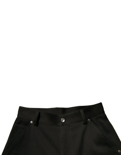 Dolce &amp; Gabbana zwarte katoenen cropped broek met middelhoge taille