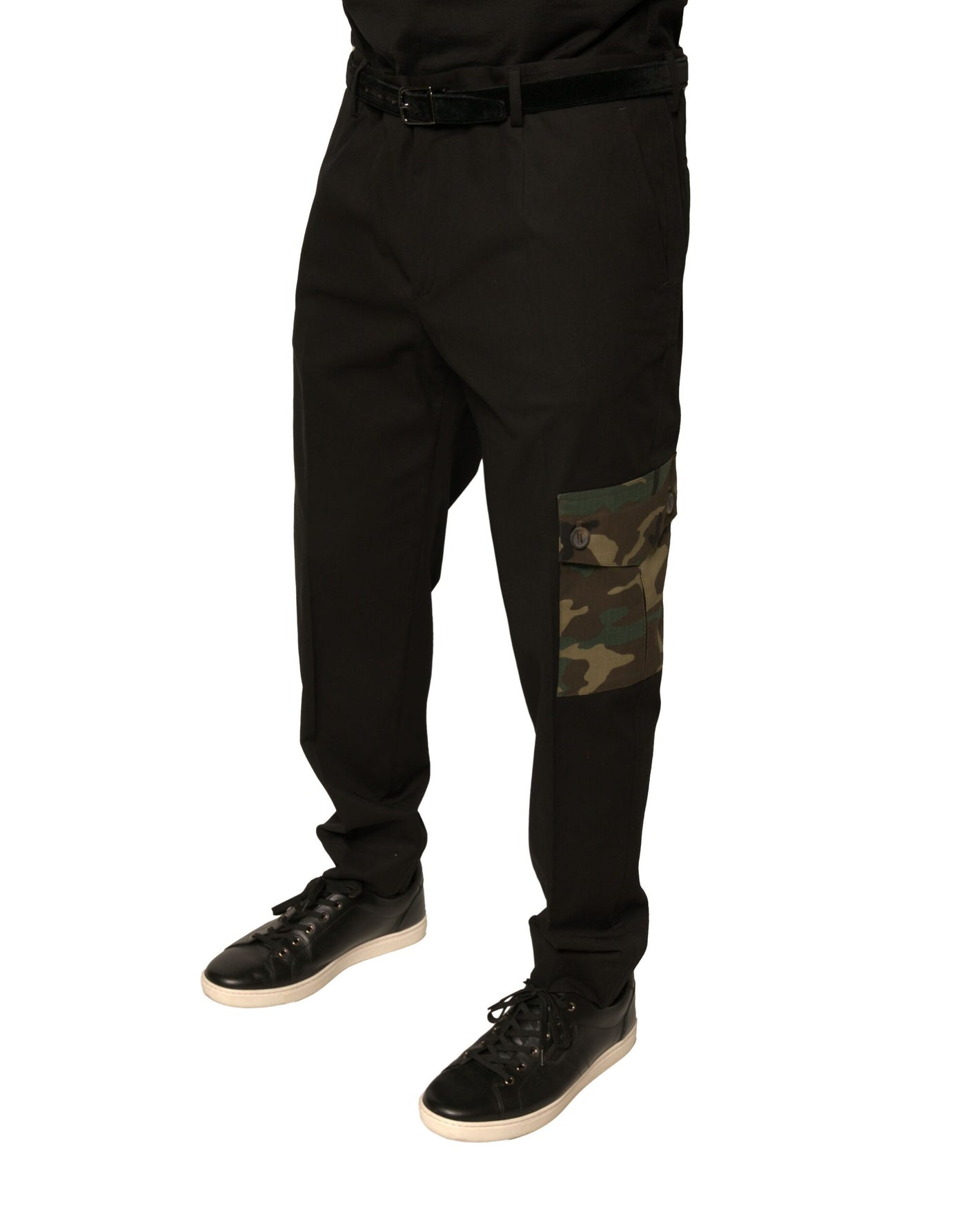 Dolce &amp; Gabbana Zwarte Katoenen Heren Cargo Casual Broek