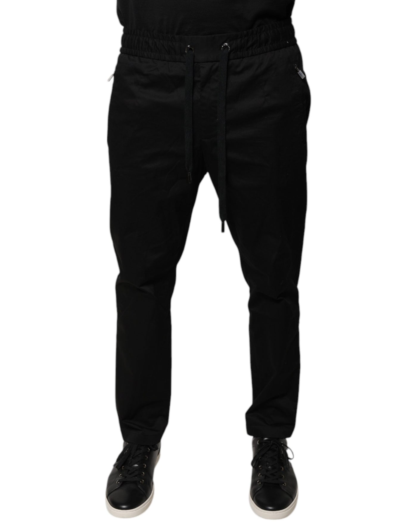 Dolce &amp; Gabbana Zwarte Katoenen Stretch Skinny Joggingbroek