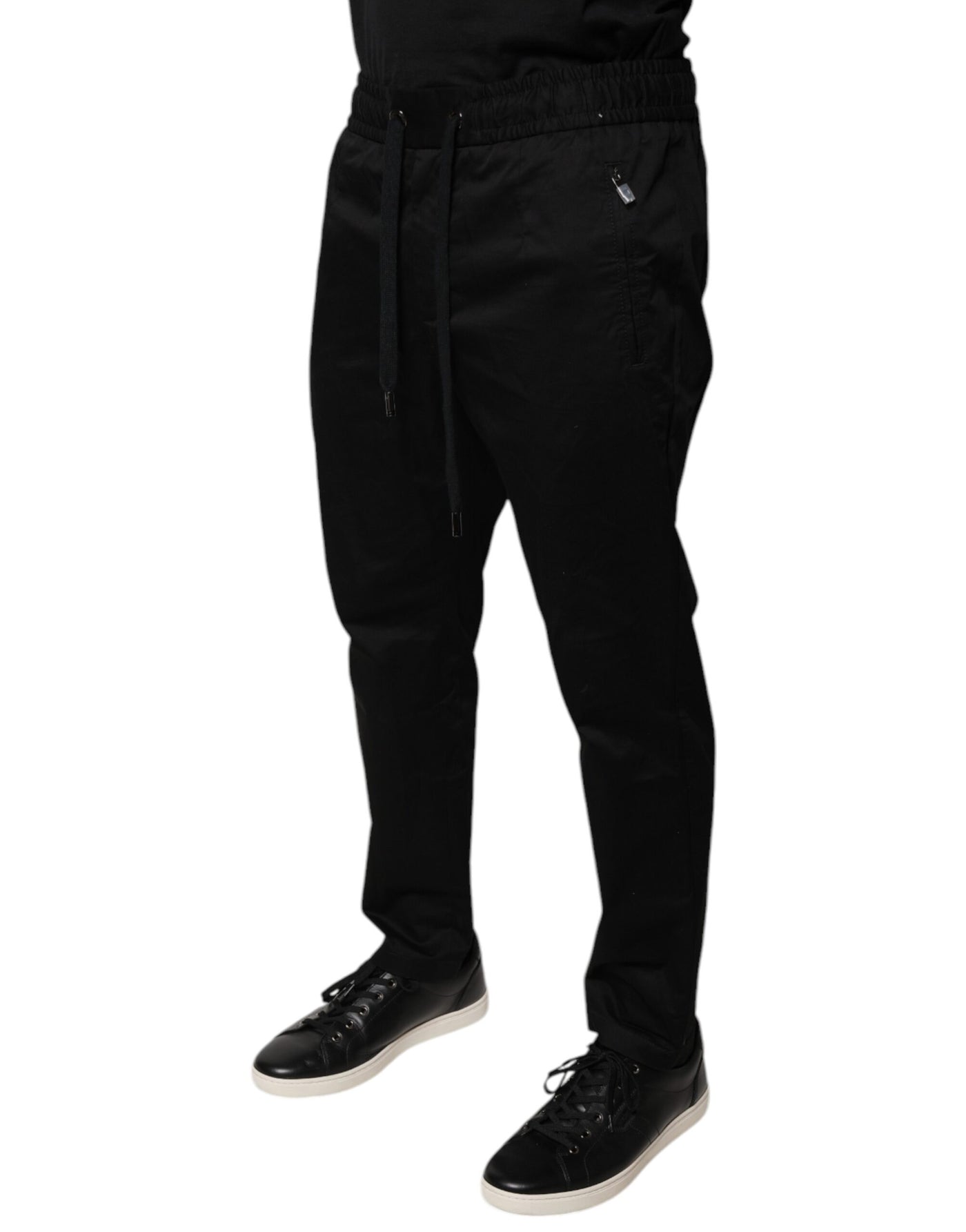 Dolce &amp; Gabbana Zwarte Katoenen Stretch Skinny Joggingbroek