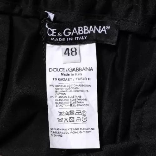Dolce &amp; Gabbana Zwarte Katoenen Stretch Skinny Joggingbroek