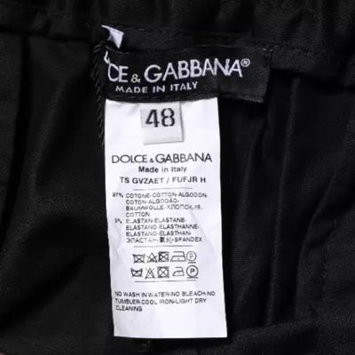 Dolce &amp; Gabbana Zwarte Katoenen Stretch Skinny Joggingbroek