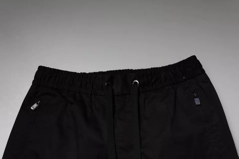 Dolce &amp; Gabbana Zwarte Katoenen Stretch Skinny Joggingbroek
