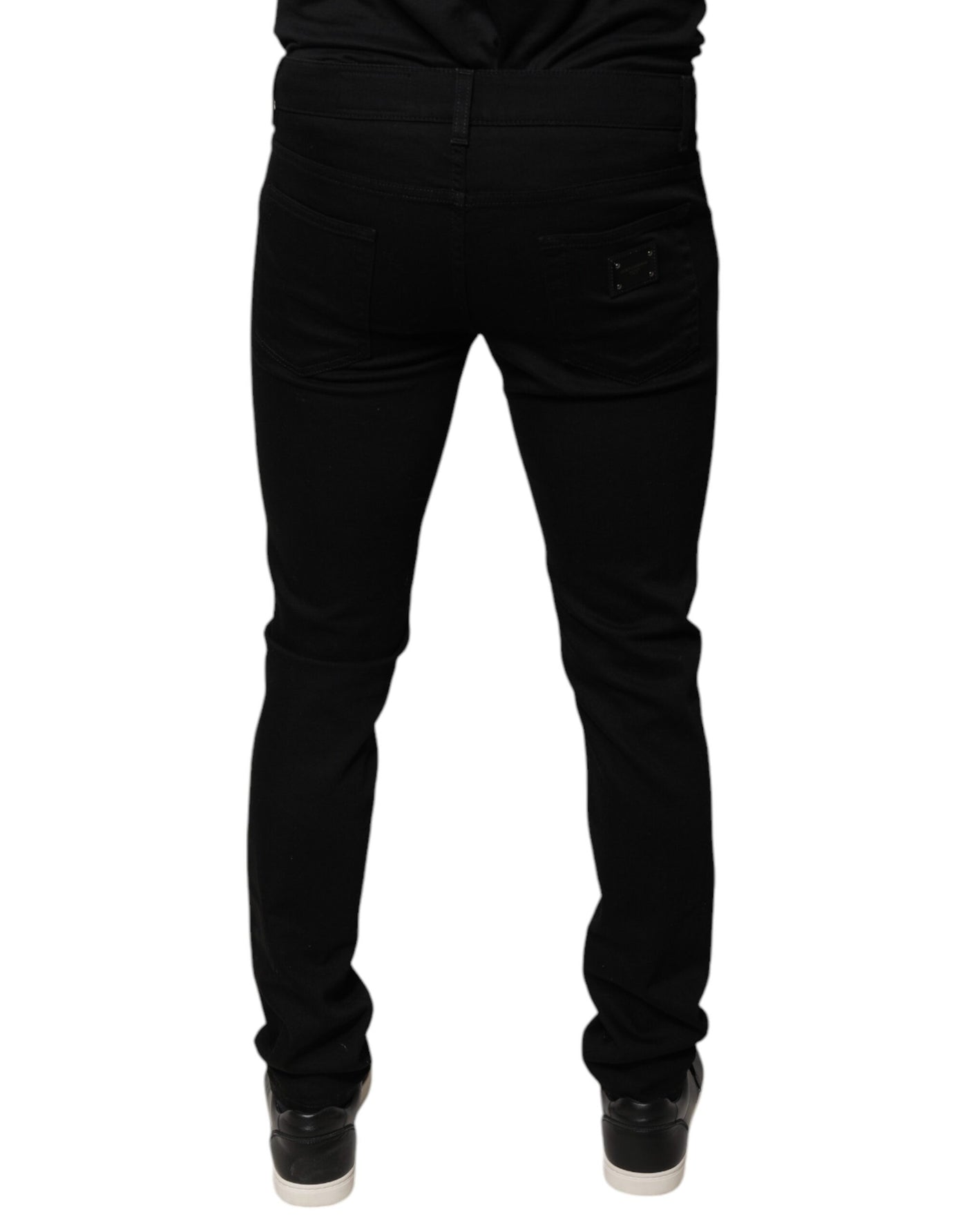 Dolce &amp; Gabbana zwarte DG Crown Logo katoenen skinny denim jeans