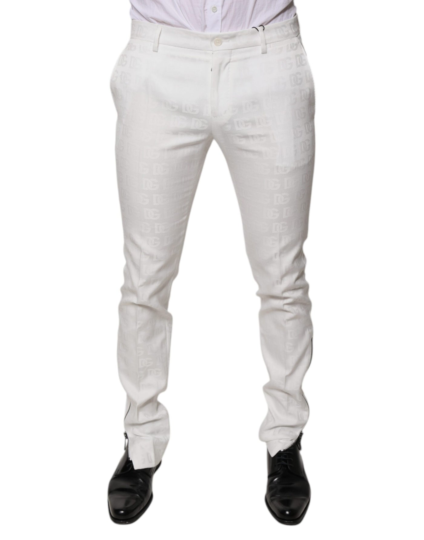 Dolce &amp; Gabbana Witte Katoenen Toelopende Formele Broek
