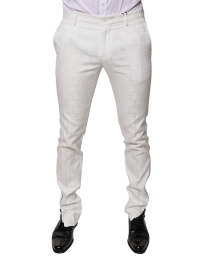 Dolce &amp; Gabbana Witte Katoenen Toelopende Formele Broek