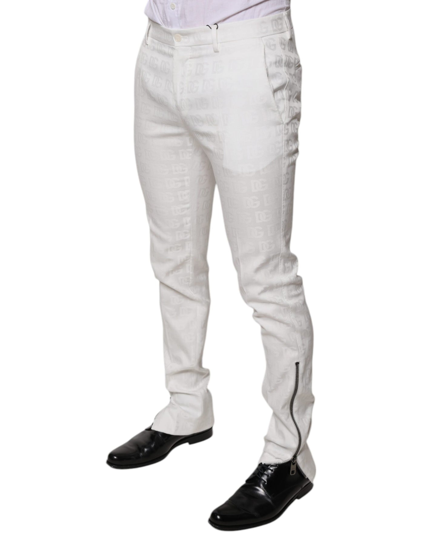 Dolce &amp; Gabbana Witte Katoenen Toelopende Formele Broek