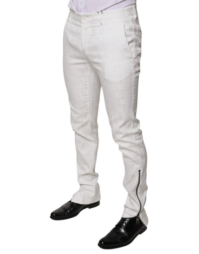 Dolce &amp; Gabbana Witte Katoenen Toelopende Formele Broek