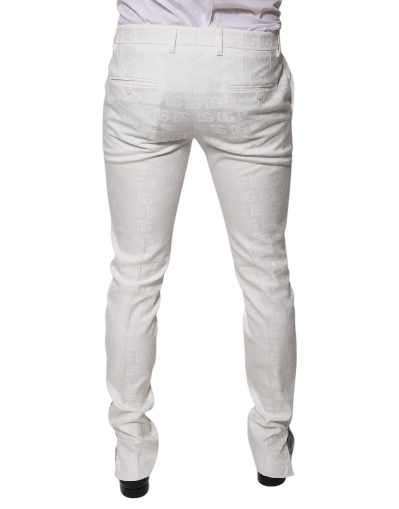 Dolce &amp; Gabbana Witte Katoenen Toelopende Formele Broek