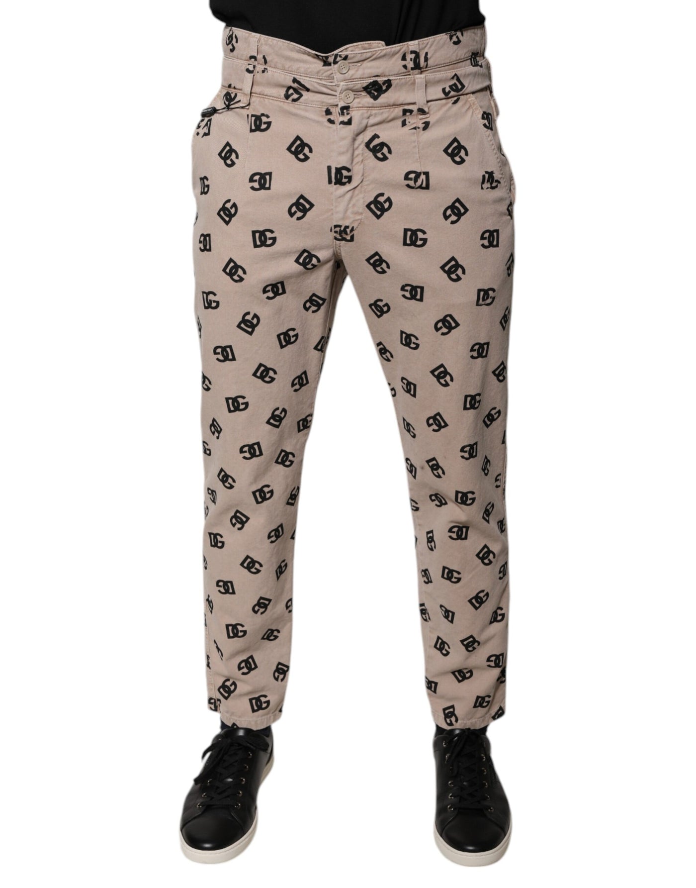Dolce &amp; Gabbana beige logo katoenen skinny denim jeans