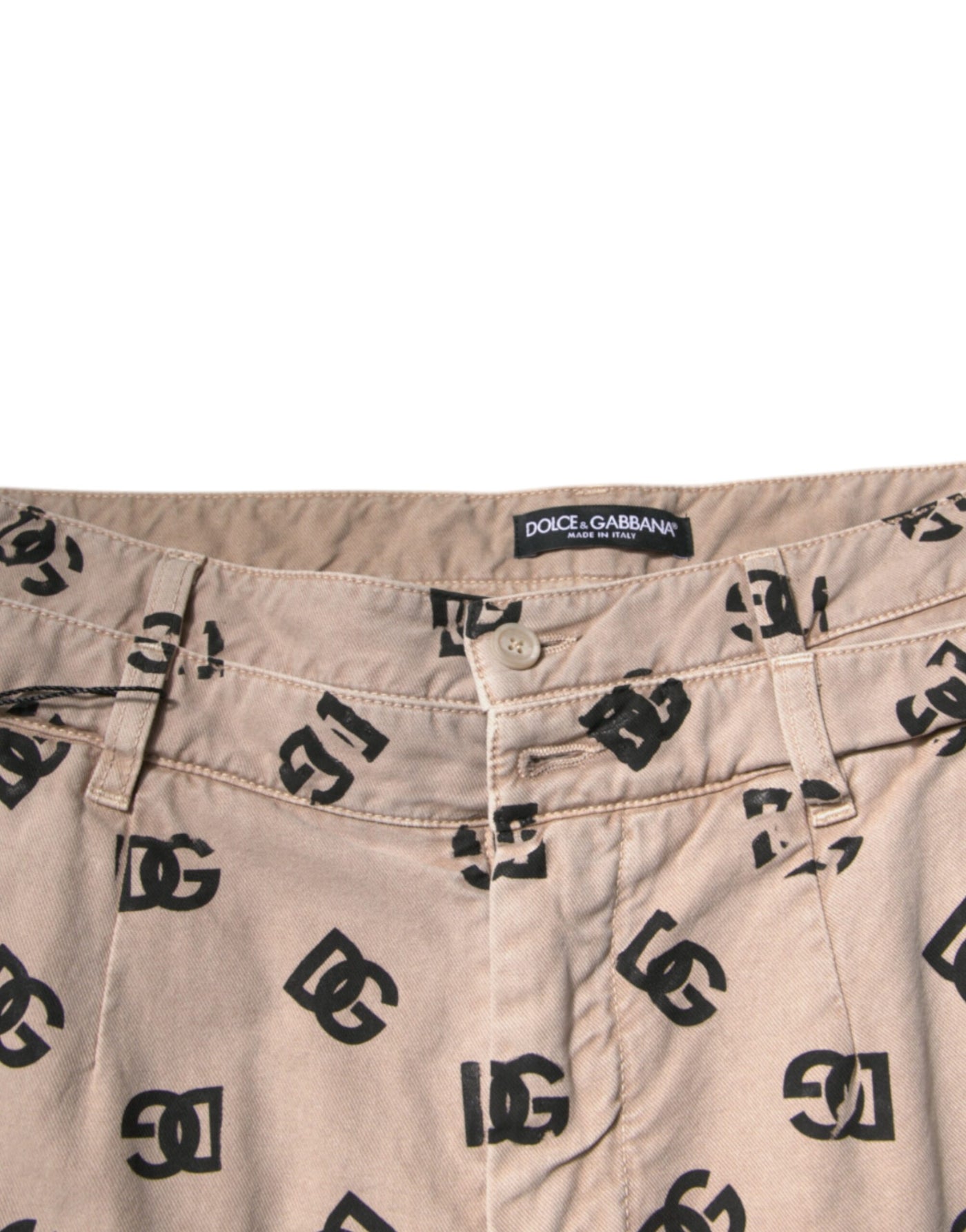 Dolce &amp; Gabbana beige logo katoenen skinny denim jeans