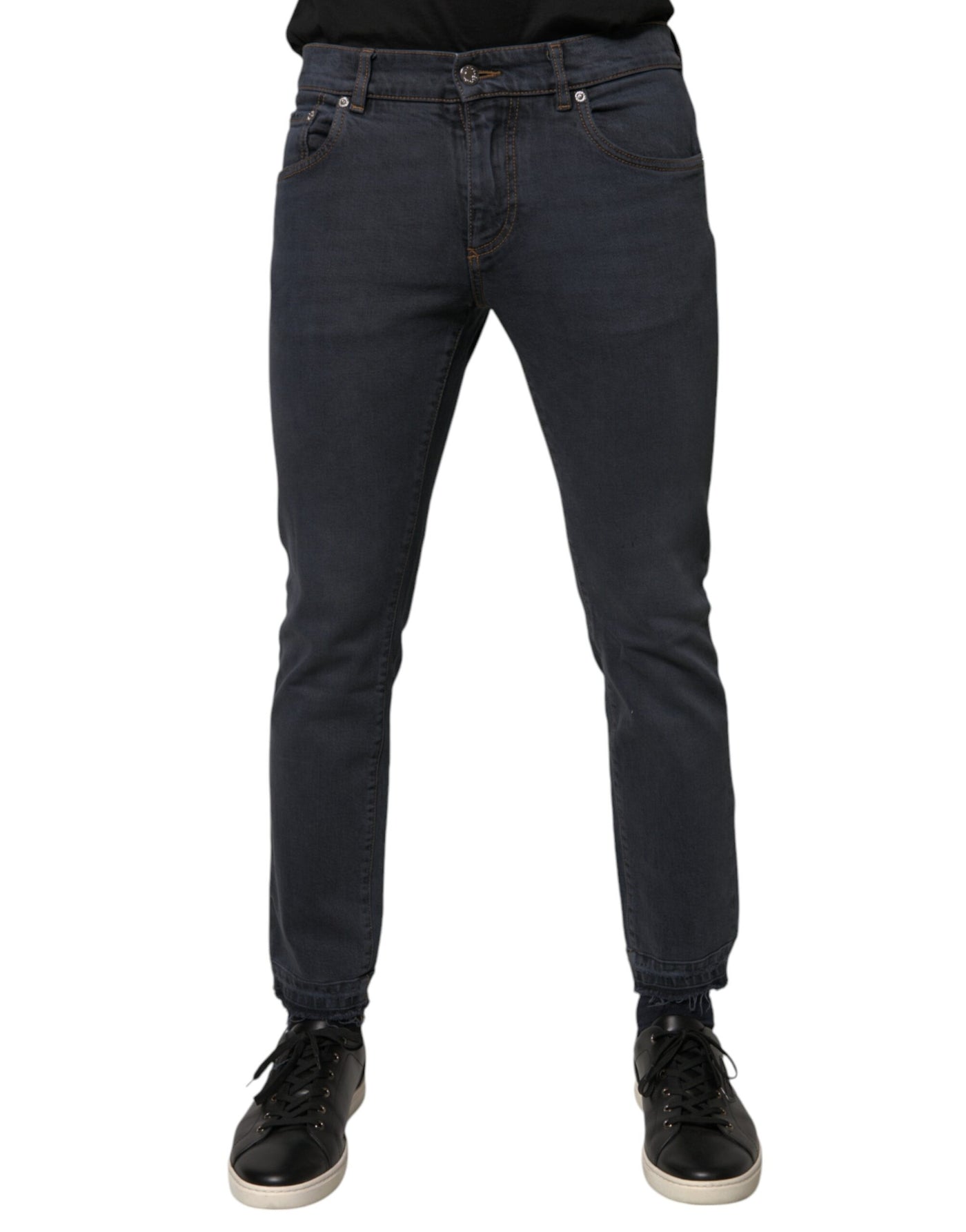 Dolce &amp; Gabbana donkergrijze skinny jeans van katoen