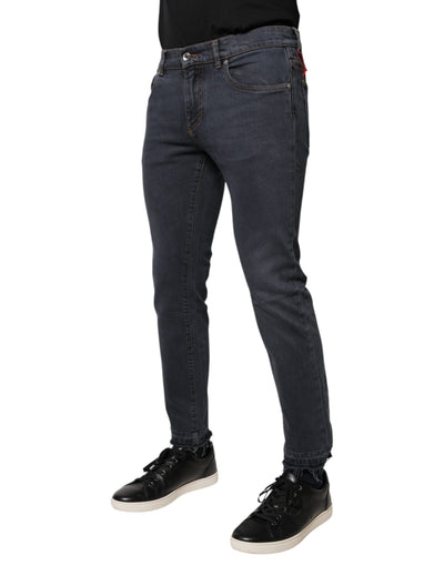 Dolce &amp; Gabbana donkergrijze skinny jeans van katoen