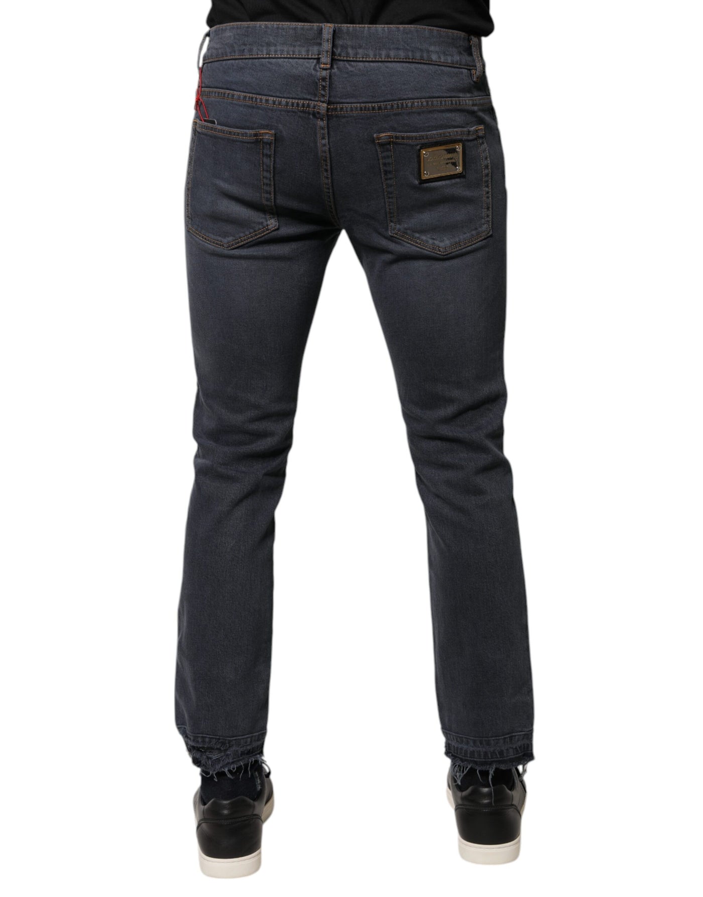 Dolce &amp; Gabbana donkergrijze skinny jeans van katoen