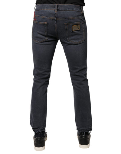 Dolce &amp; Gabbana donkergrijze skinny jeans van katoen