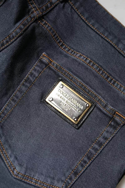 Dolce &amp; Gabbana donkergrijze skinny jeans van katoen