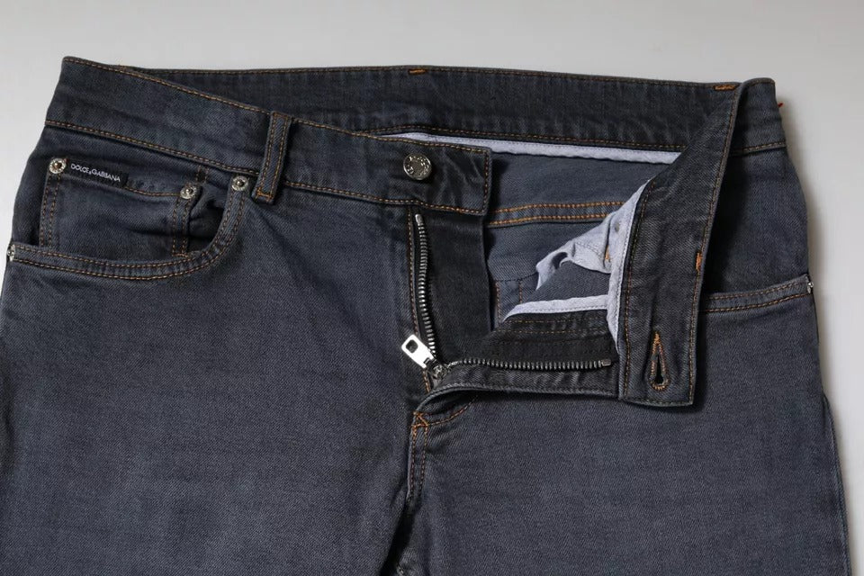 Dolce &amp; Gabbana donkergrijze skinny jeans van katoen