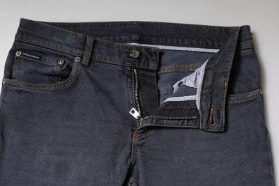 Dolce &amp; Gabbana donkergrijze skinny jeans van katoen