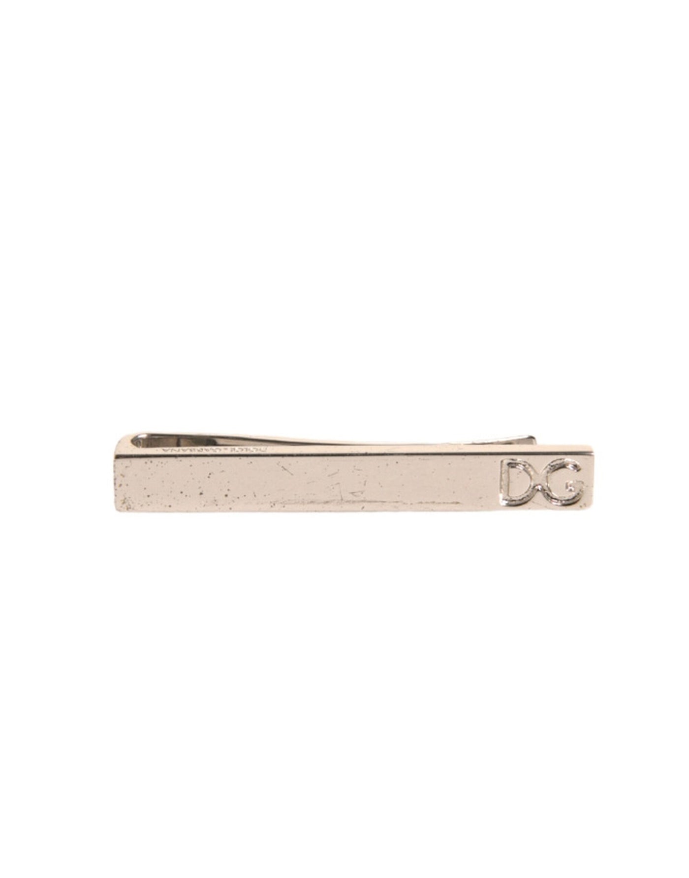 Dolce &amp; Gabbana zilveren stropdas clip met messing logo