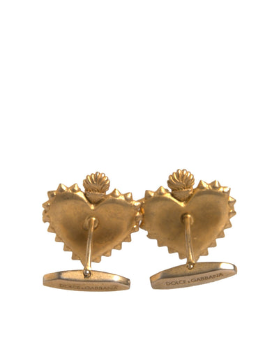 Dolce &amp; Gabbana Goud 925 Sterling Zilver DG Hart Manchetknopen