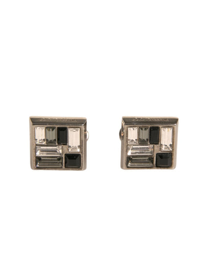 Boutons de manchette Dolce &amp; Gabbana en laiton plaqué argent et cristal