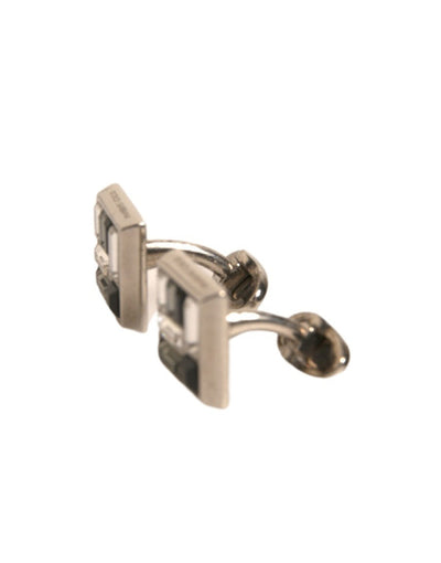 Boutons de manchette Dolce &amp; Gabbana en laiton plaqué argent et cristal