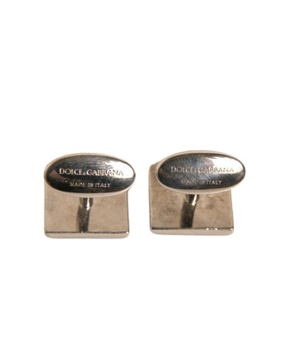 Boutons de manchette Dolce &amp; Gabbana en laiton plaqué argent et cristal