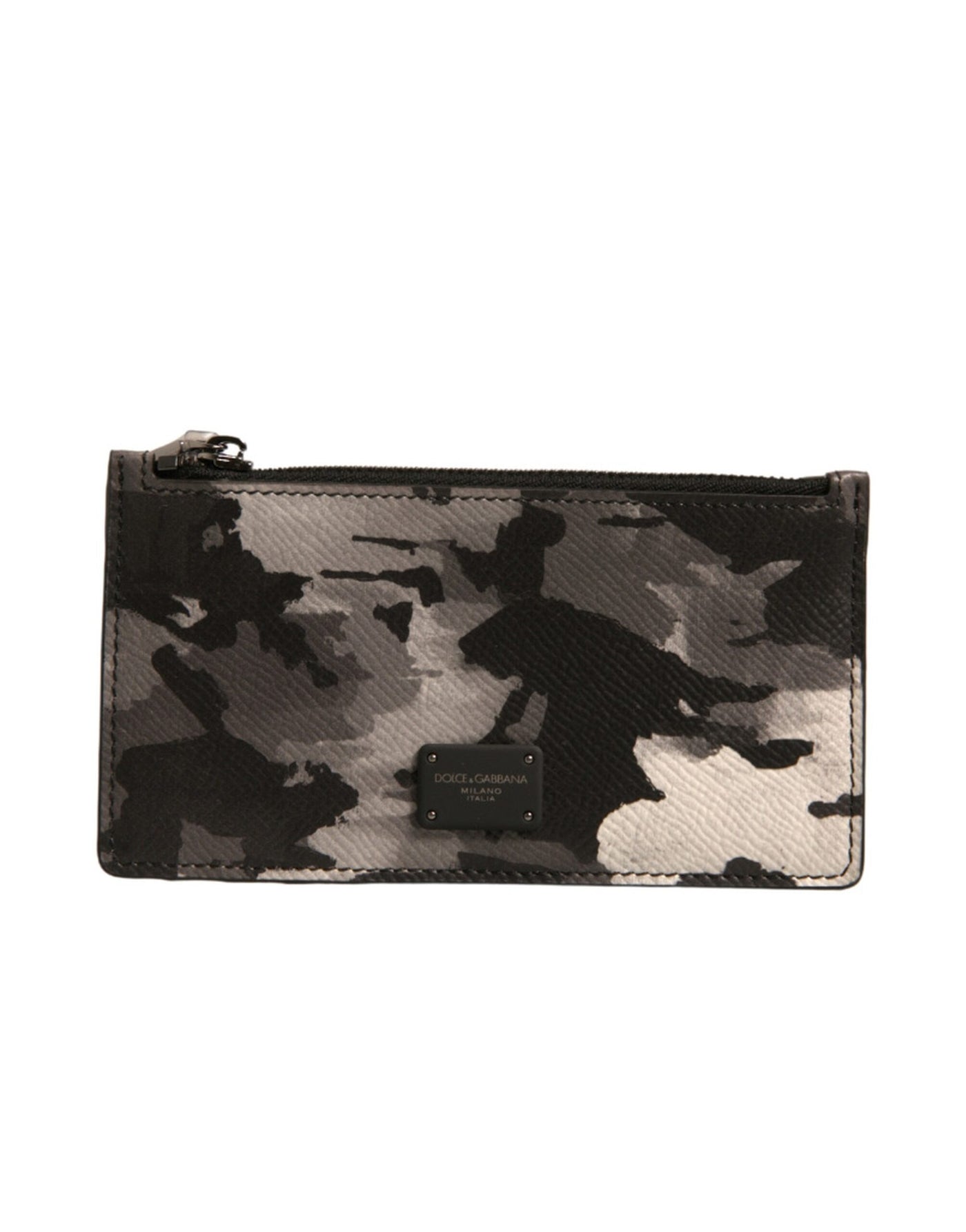 Dolce &amp; Gabbana Multicolor Camouflage Logo Plaque Muntenportemonnee