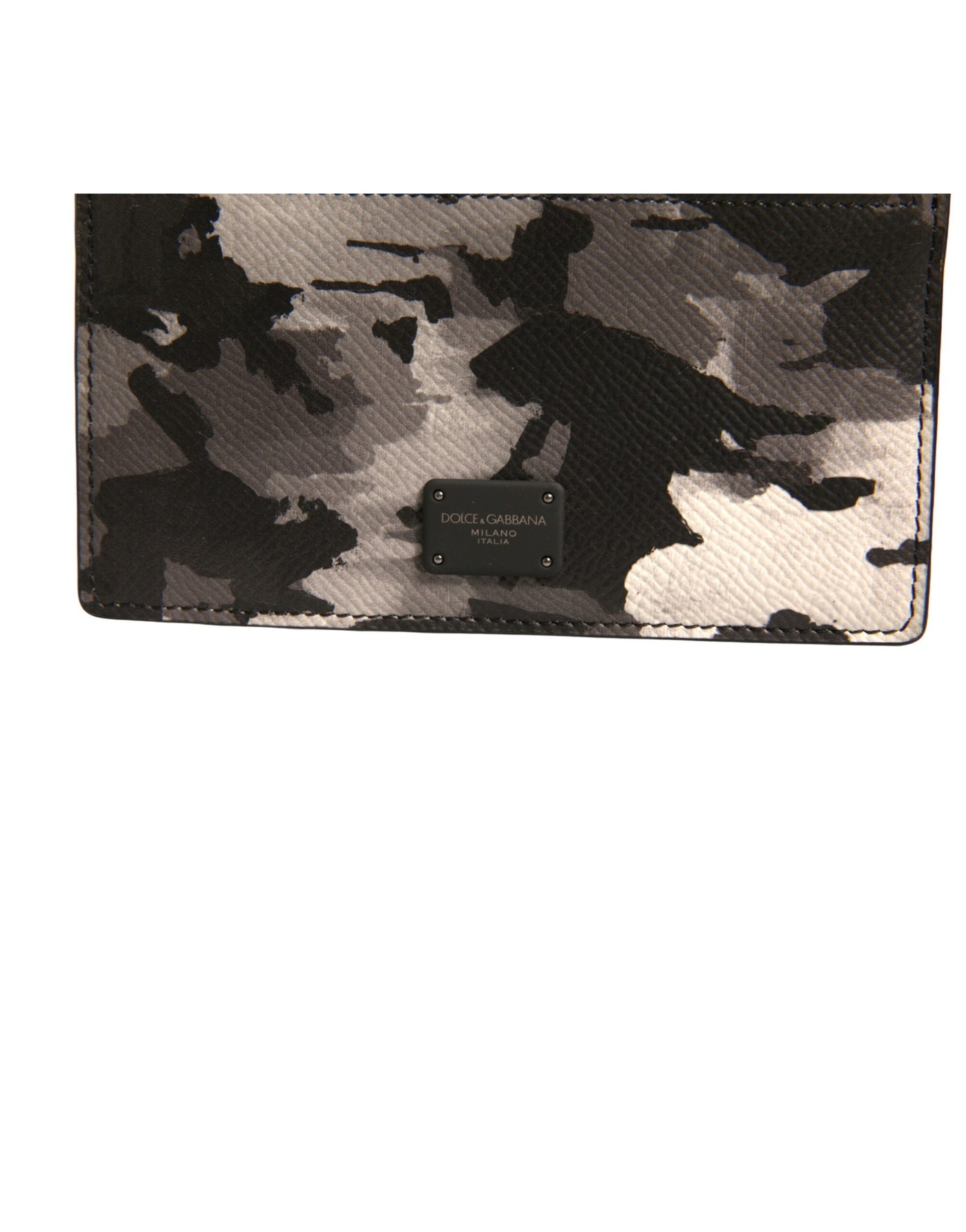 Dolce &amp; Gabbana Multicolor Camouflage Logo Plaque Muntenportemonnee