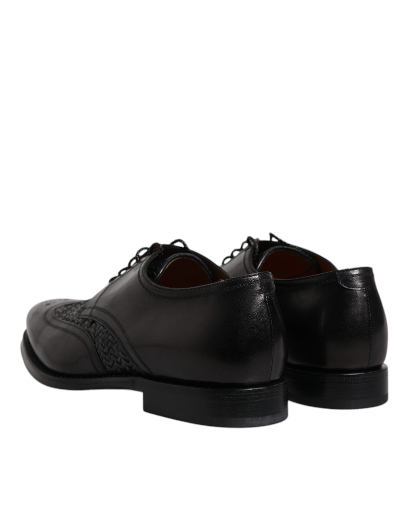 Dolce &amp; Gabbana Zwarte Leren Derby Wingtip Veterschoenen Formele Kleding