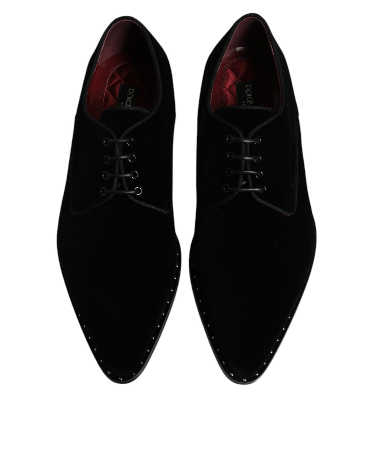 Dolce &amp; Gabbana zwarte fluwelen katoenen veterschoenen