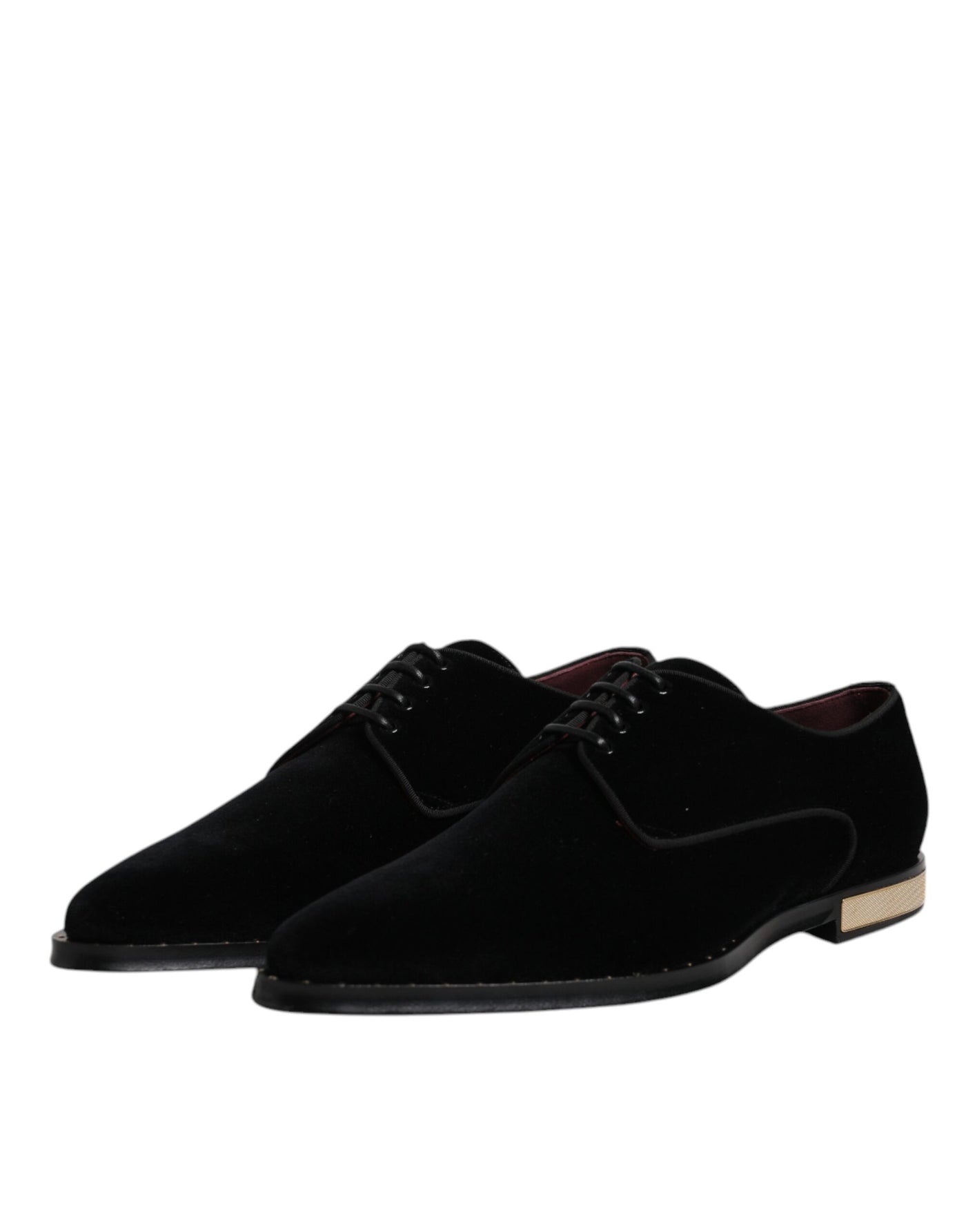 Dolce &amp; Gabbana zwarte fluwelen katoenen veterschoenen