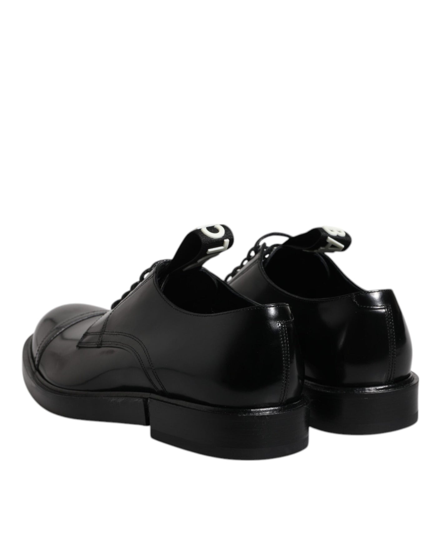 Dolce &amp; Gabbana Zwarte Patent Leather Derby Veterschoenen Formele Kleding