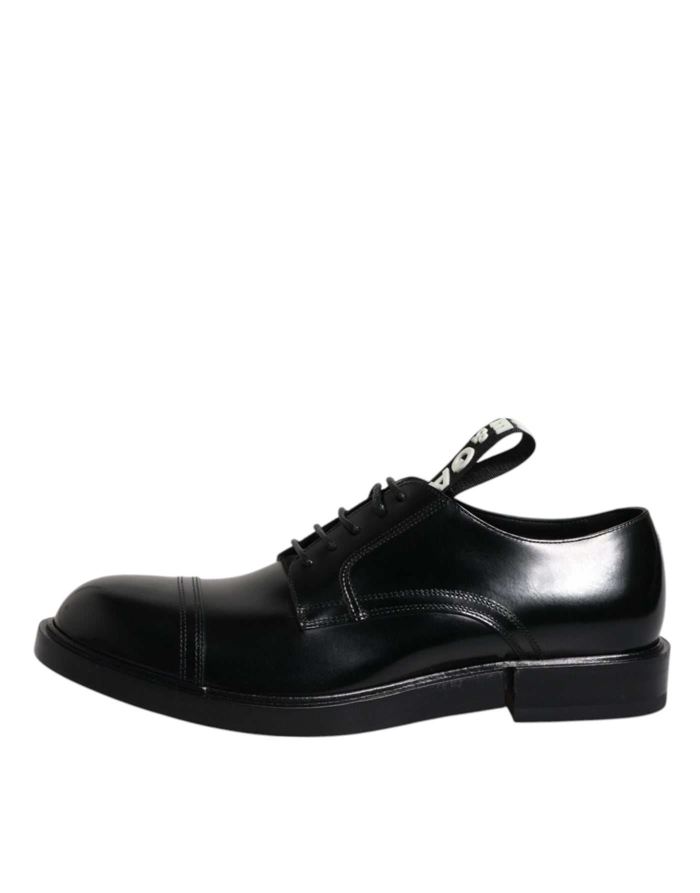 Dolce &amp; Gabbana Zwarte Patent Leather Derby Veterschoenen Formele Kleding