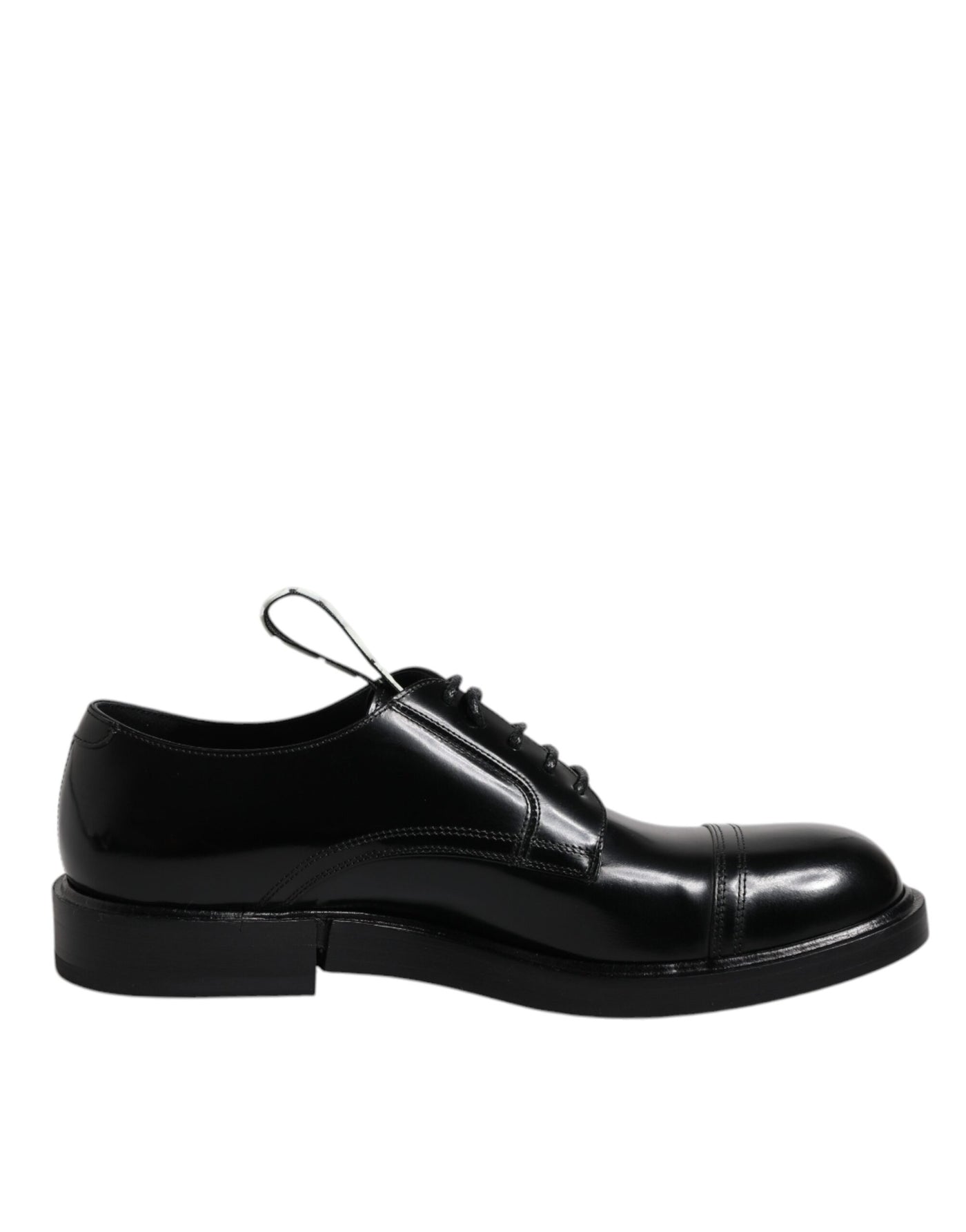 Dolce &amp; Gabbana Zwarte Patent Leather Derby Veterschoenen Formele Kleding