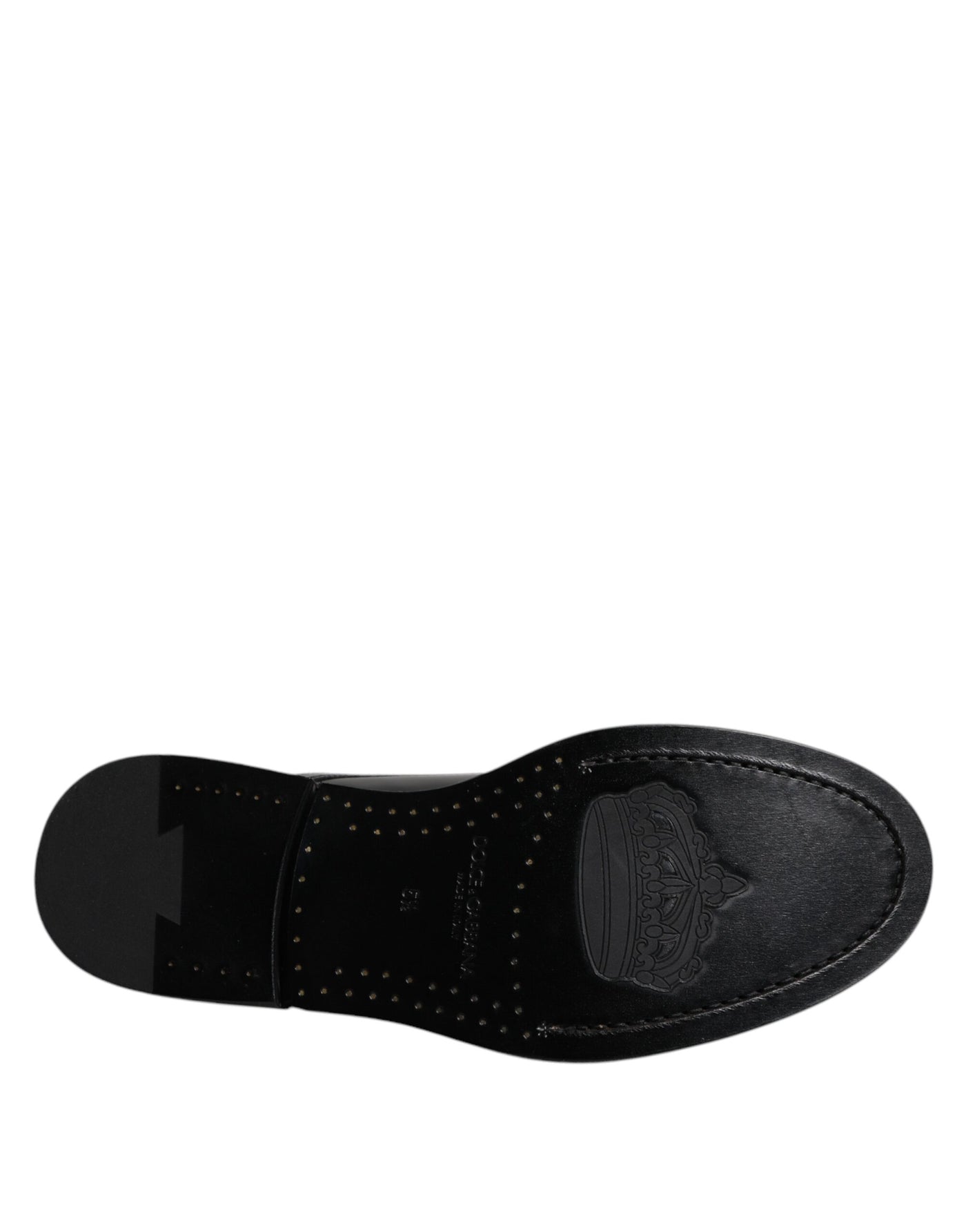Dolce &amp; Gabbana Zwarte Patent Leather Derby Veterschoenen Formele Kleding
