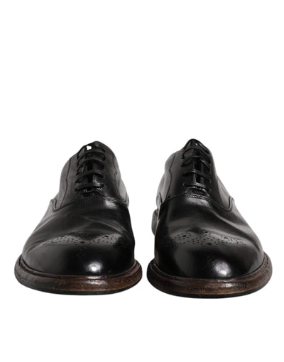 Dolce &amp; Gabbana Zwarte Leren Veterschoenen voor Heren