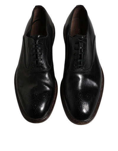Dolce &amp; Gabbana Zwarte Leren Veterschoenen voor Heren