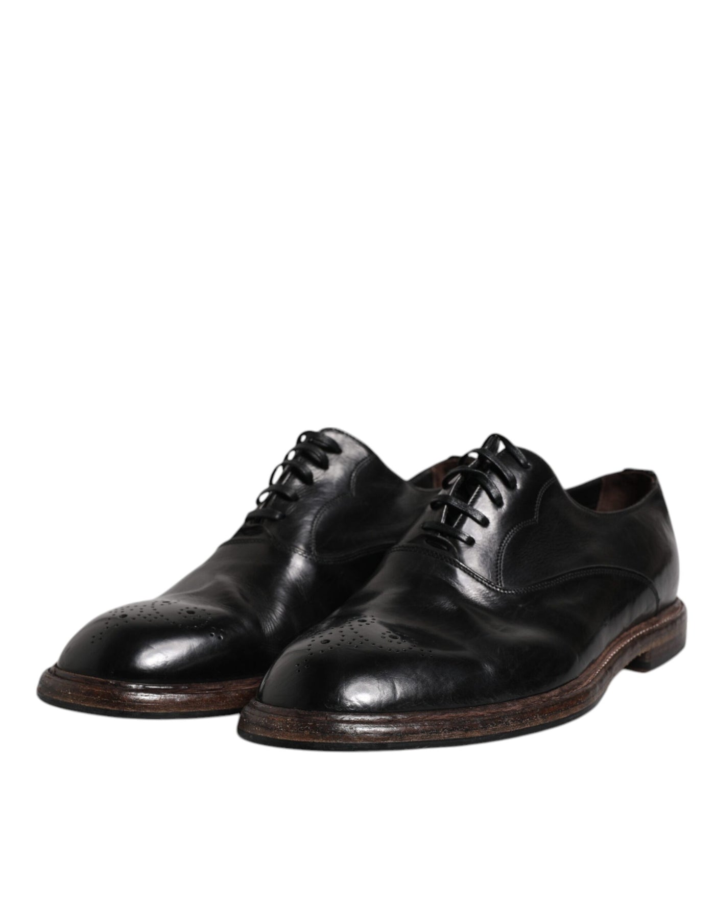 Dolce &amp; Gabbana Zwarte Leren Veterschoenen voor Heren